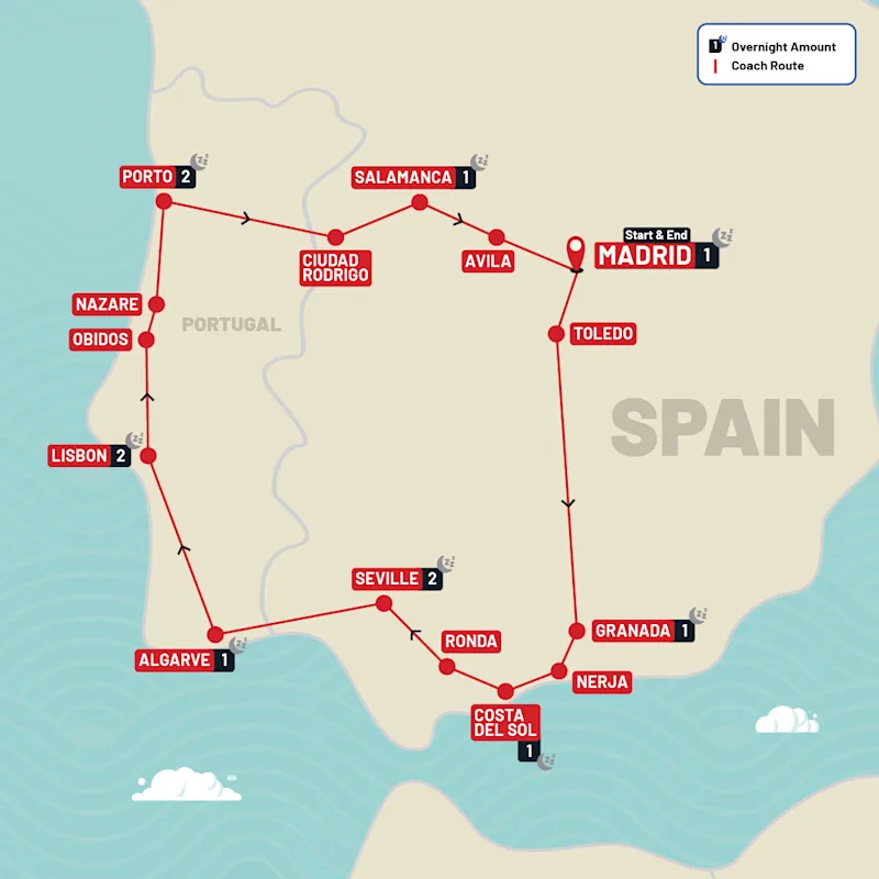 Europe tour map