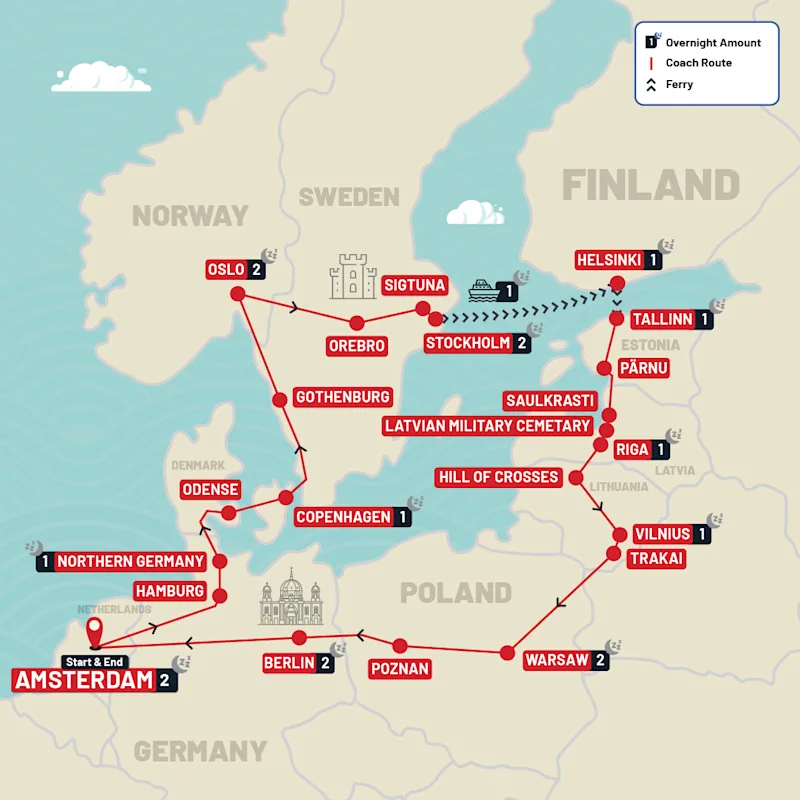Europe tour map