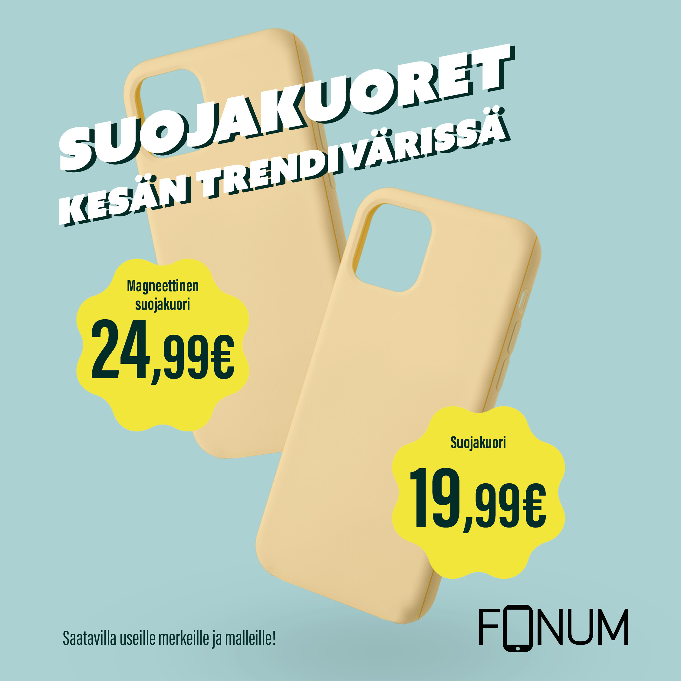 Suojakuoret kesän trendiväreissä Fonumilta