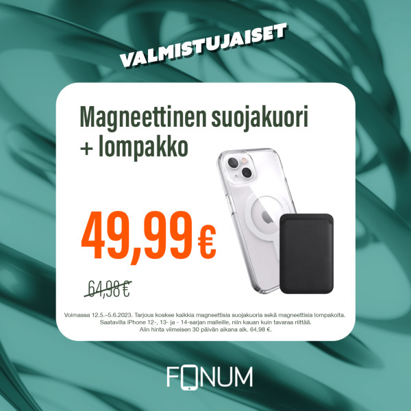 Valmistujaiset: Magneettinen suojakuori + lompakko 49,99 € (norm. 64,98 €)