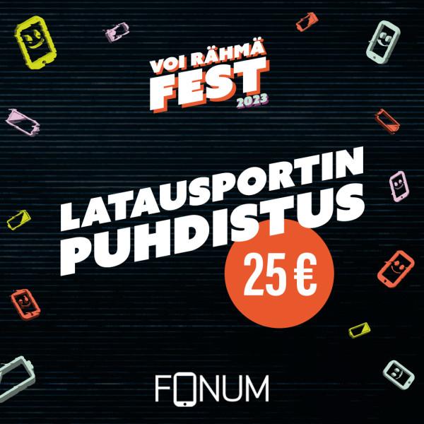 Voi Rähmä fest 2023: Hiekkaa reiässä? Latausportin puhdistus 25 €