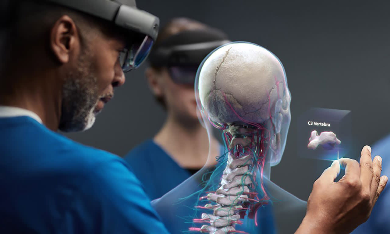 Surgeon using HoloLens