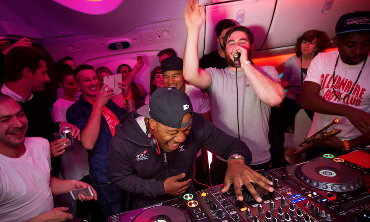 Virgin through and inflight party with DJ