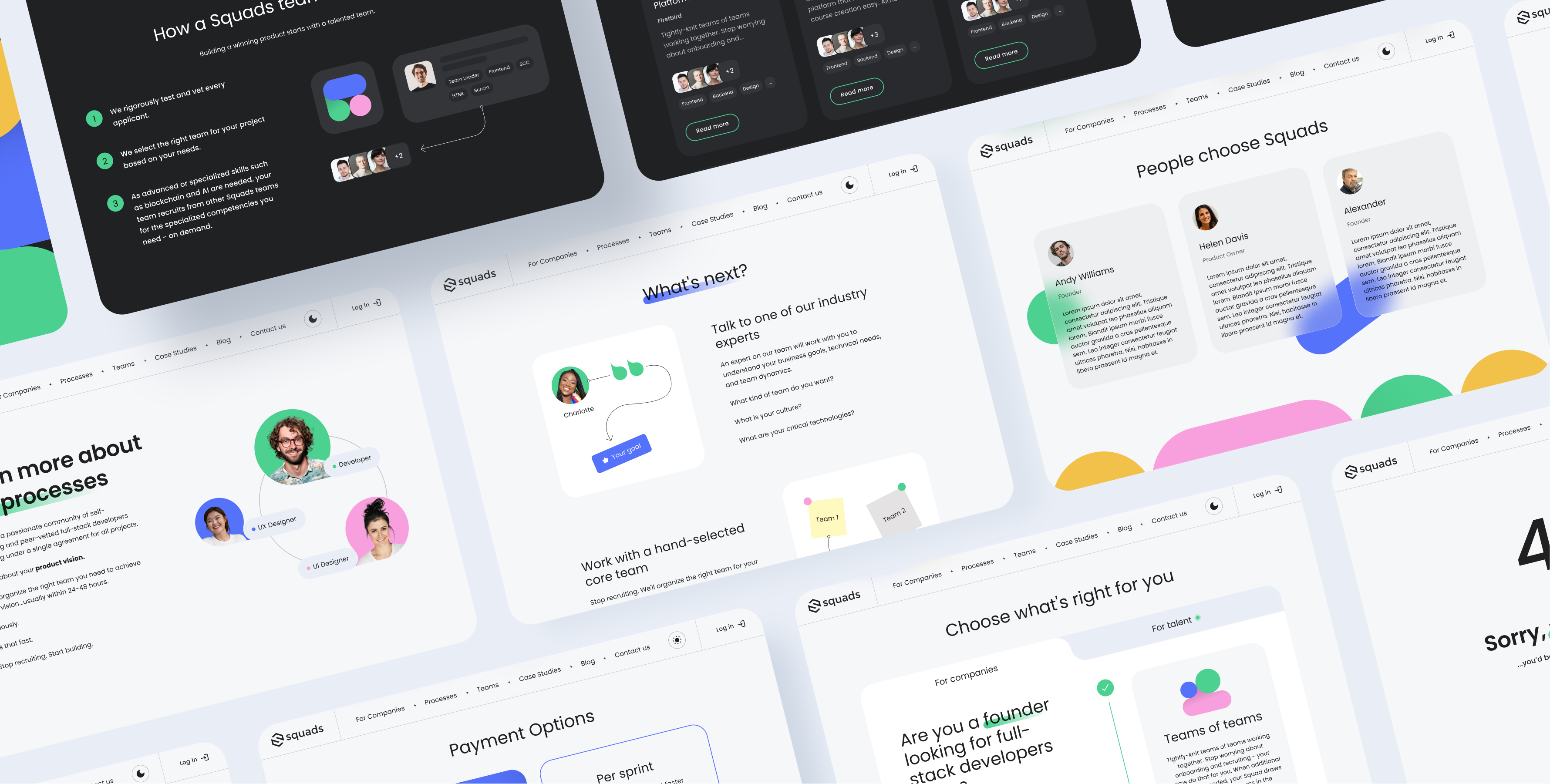 Squads different desktop screens