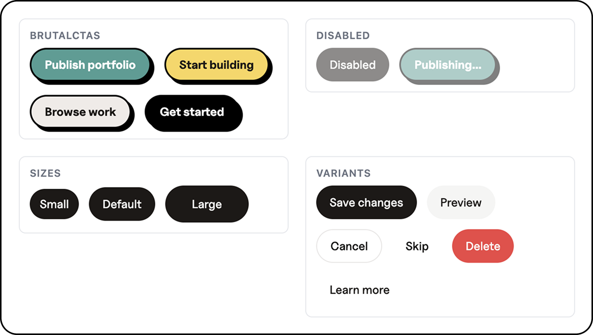 buttons in the design system