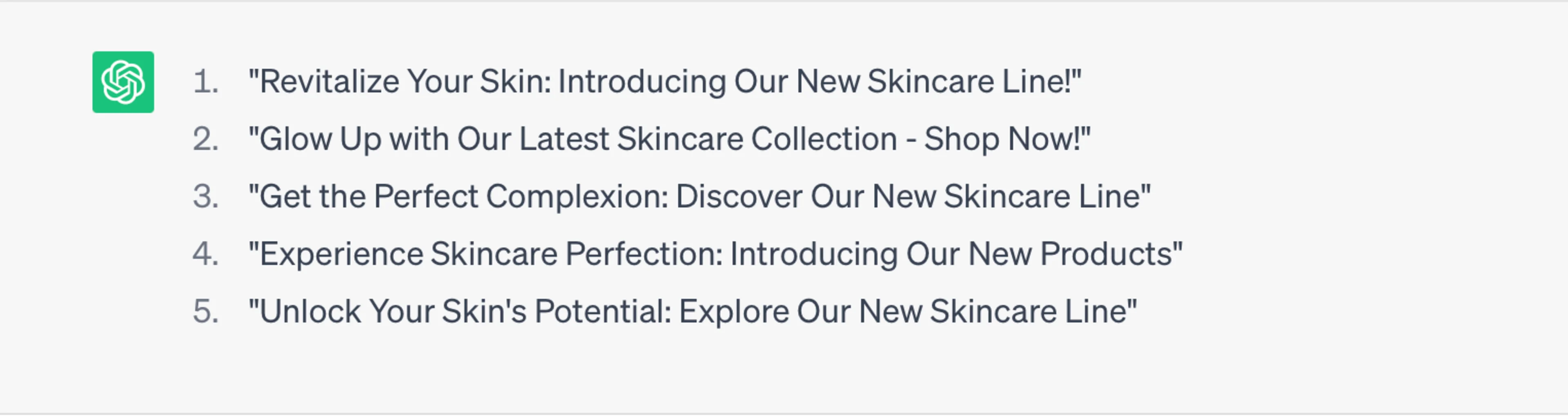 Subject lines for an email marketing campaign