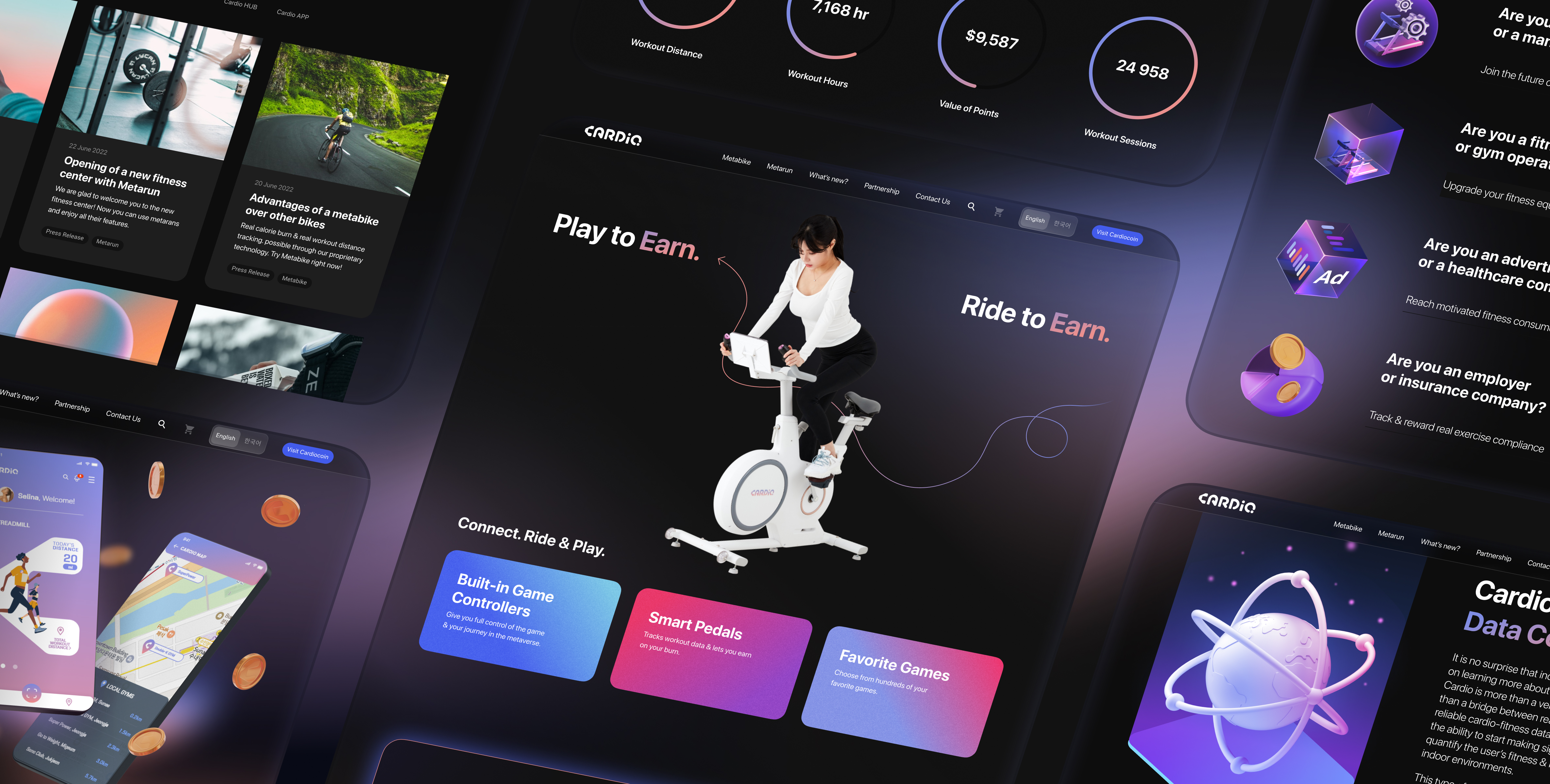 Cardio different desktop screens