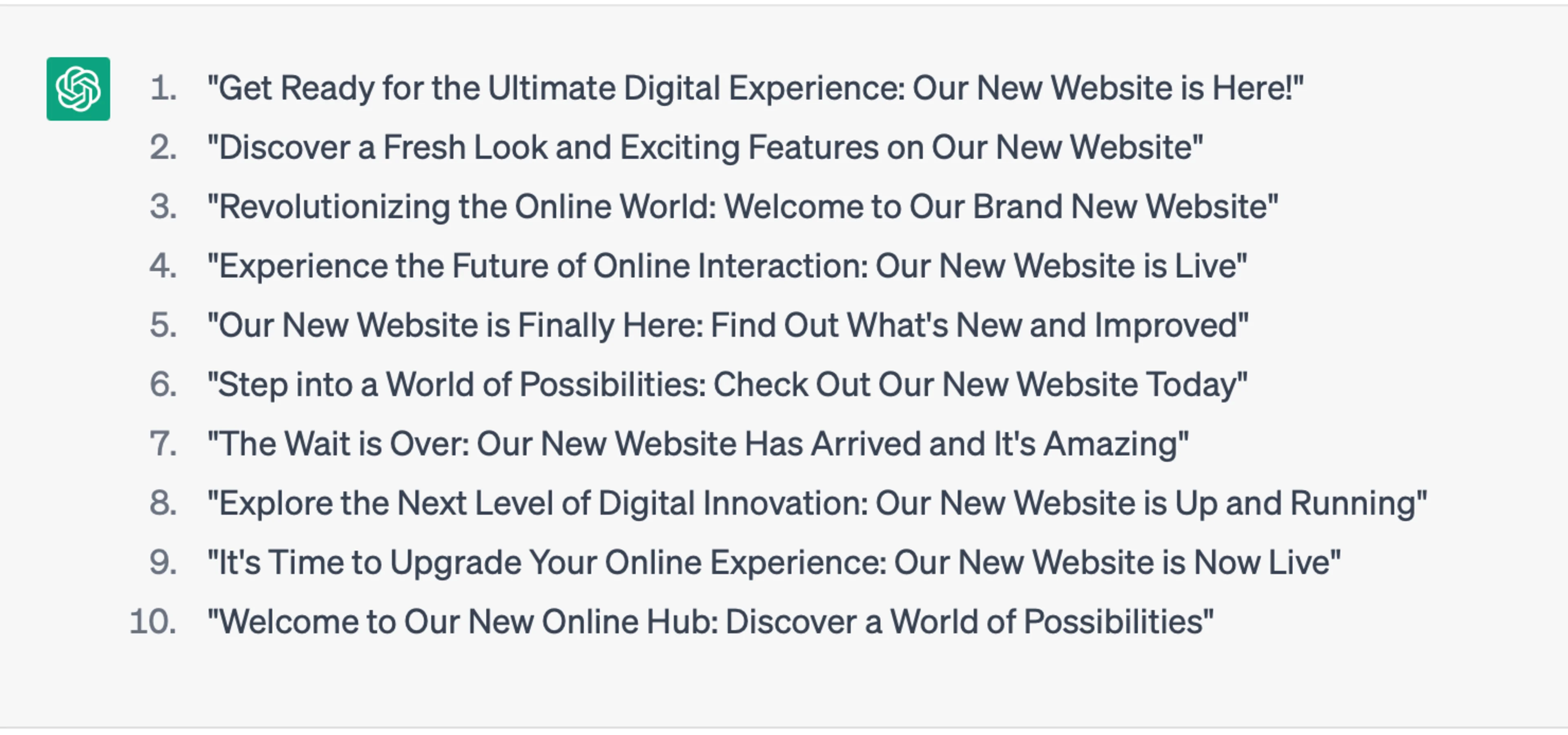 10 hookable headlines for a new website launch