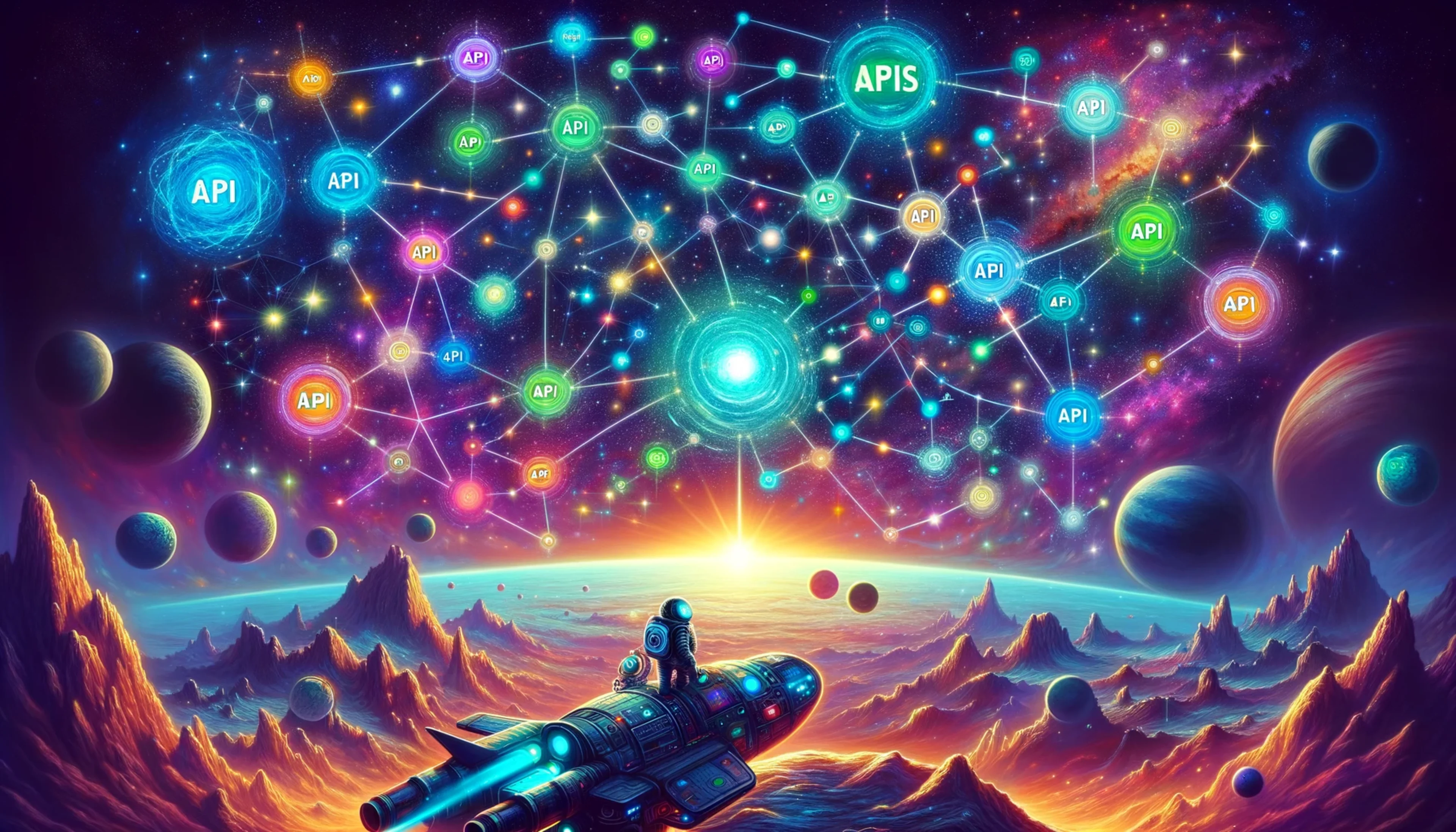API Constellation within the Headless CMS universe as a cosmic map