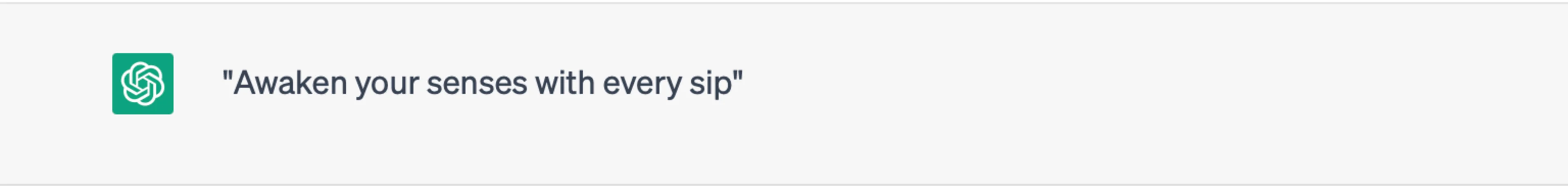 Slogan for a new brand of coffee