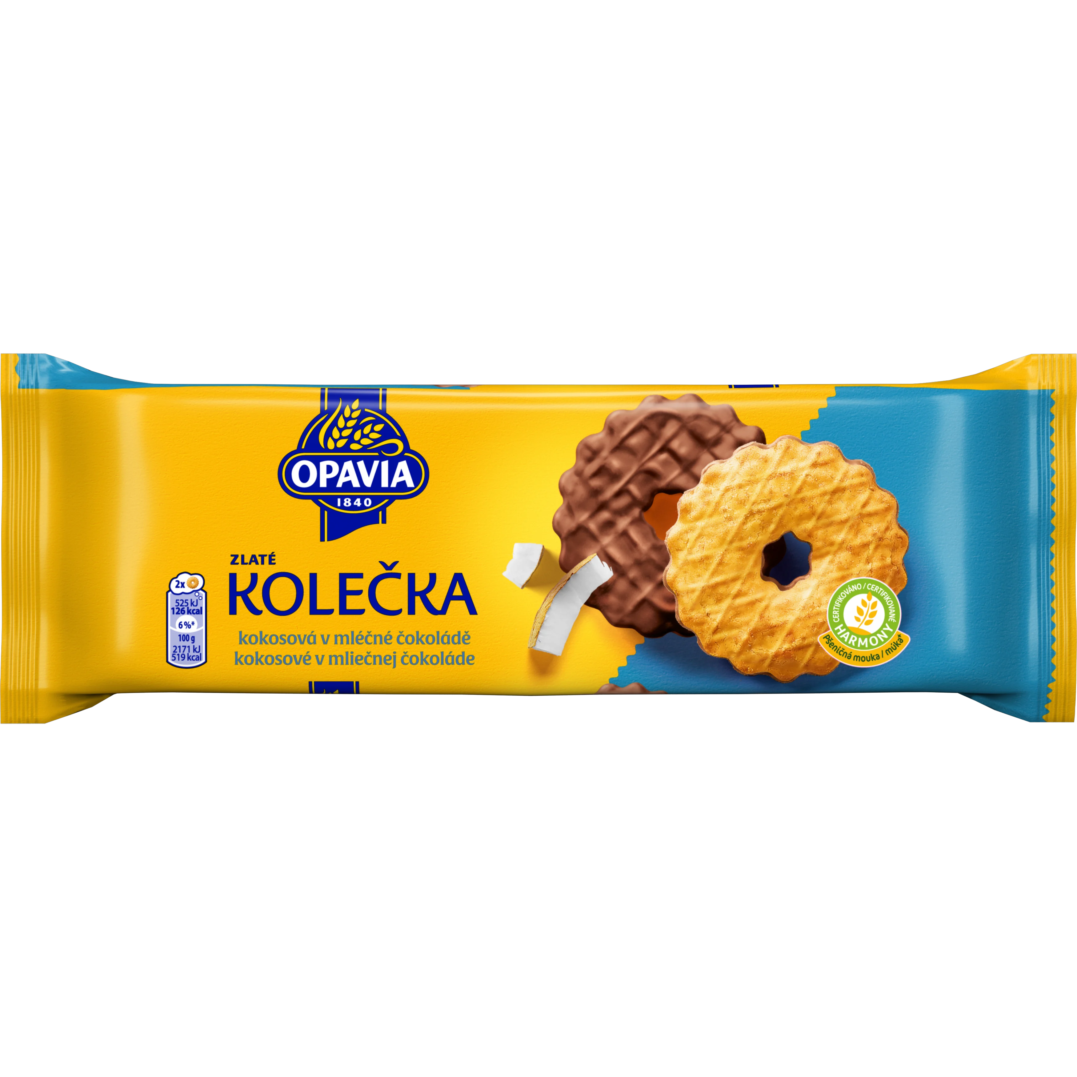 Kolečka s kokosem polomáčená v mliečnej čokoláde