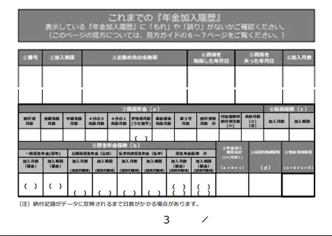 封書年金加入履歴