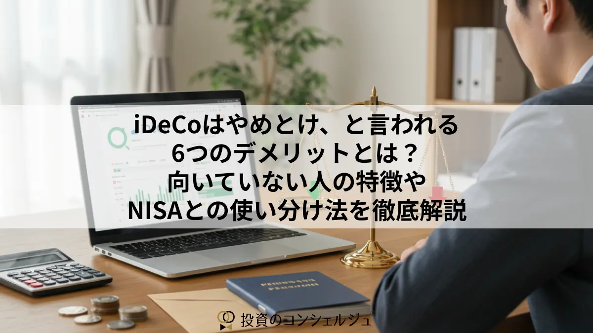iDeCoはやめとけ、と言われる6つのデメリットとは？向いていない人の