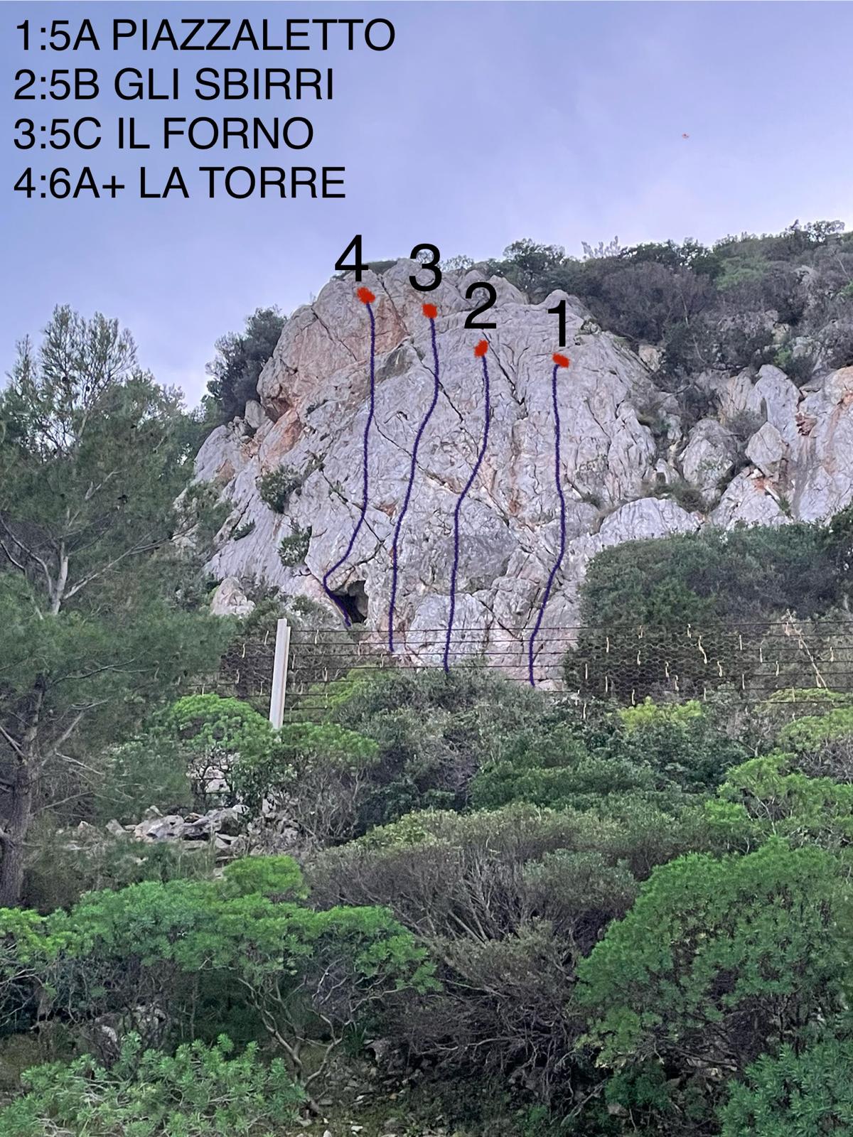 Petit Paris - lato sinitro - arrampicata Buggerru, Sardegna. Climbing Buggerru, Sardinia