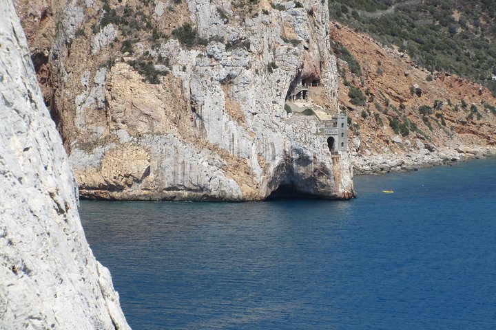 Vista di Porto Flavia dalla ferrata di Pan di Zucchero, Sardegna. View of Porto Flavia from the Pan di Zucchero via ferrata, Sardinia