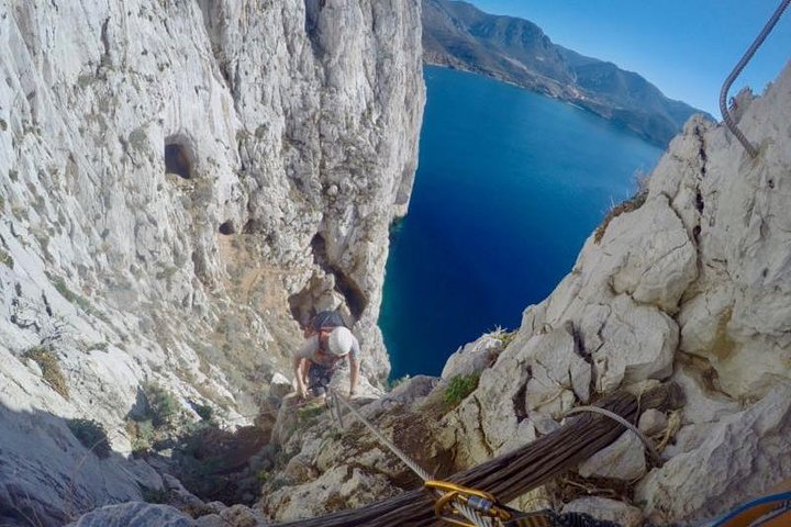 Ultimi metri della ferrata di Pan di Zucchero. The last part of the Pan di Zucchero via ferrata.