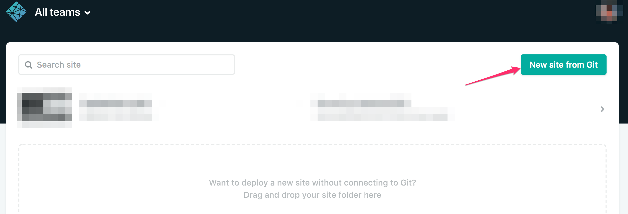netlify New site from Git