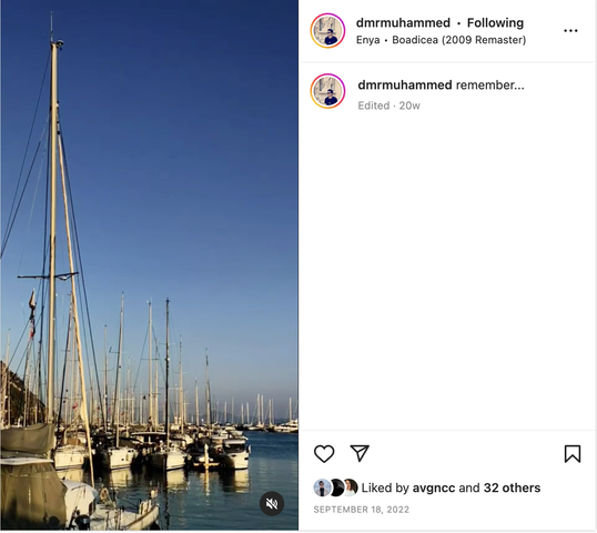 post and caption with sea and boat photo