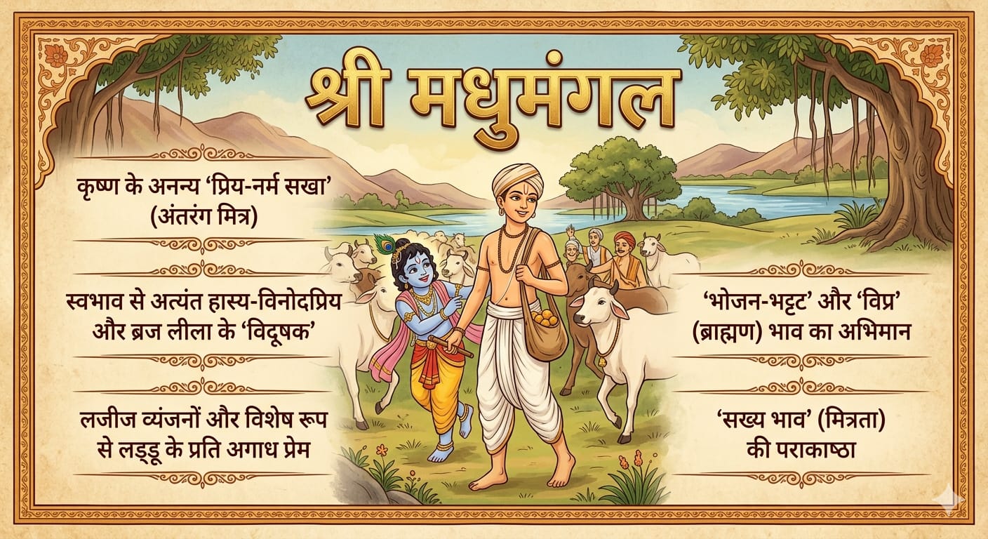 कृष्ण के अनन्य सखा: श्री मधुमंगल की दिव्य लीला और महिमा