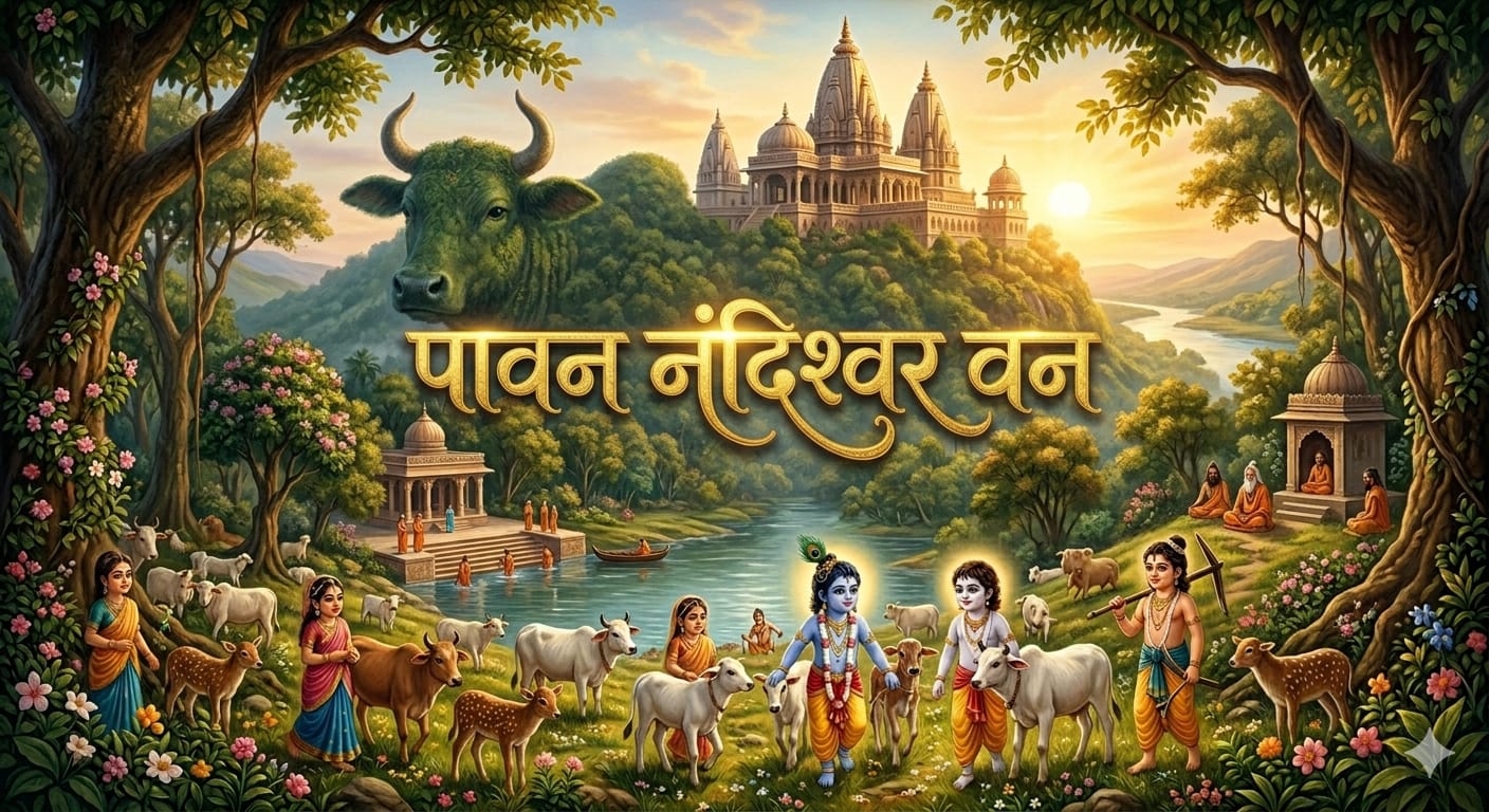 पावन नंदिश्वर वन: जहाँ गिरिराज रूप में महादेव आज भी दे रहे हैं श्रीकृष्ण को कंधा