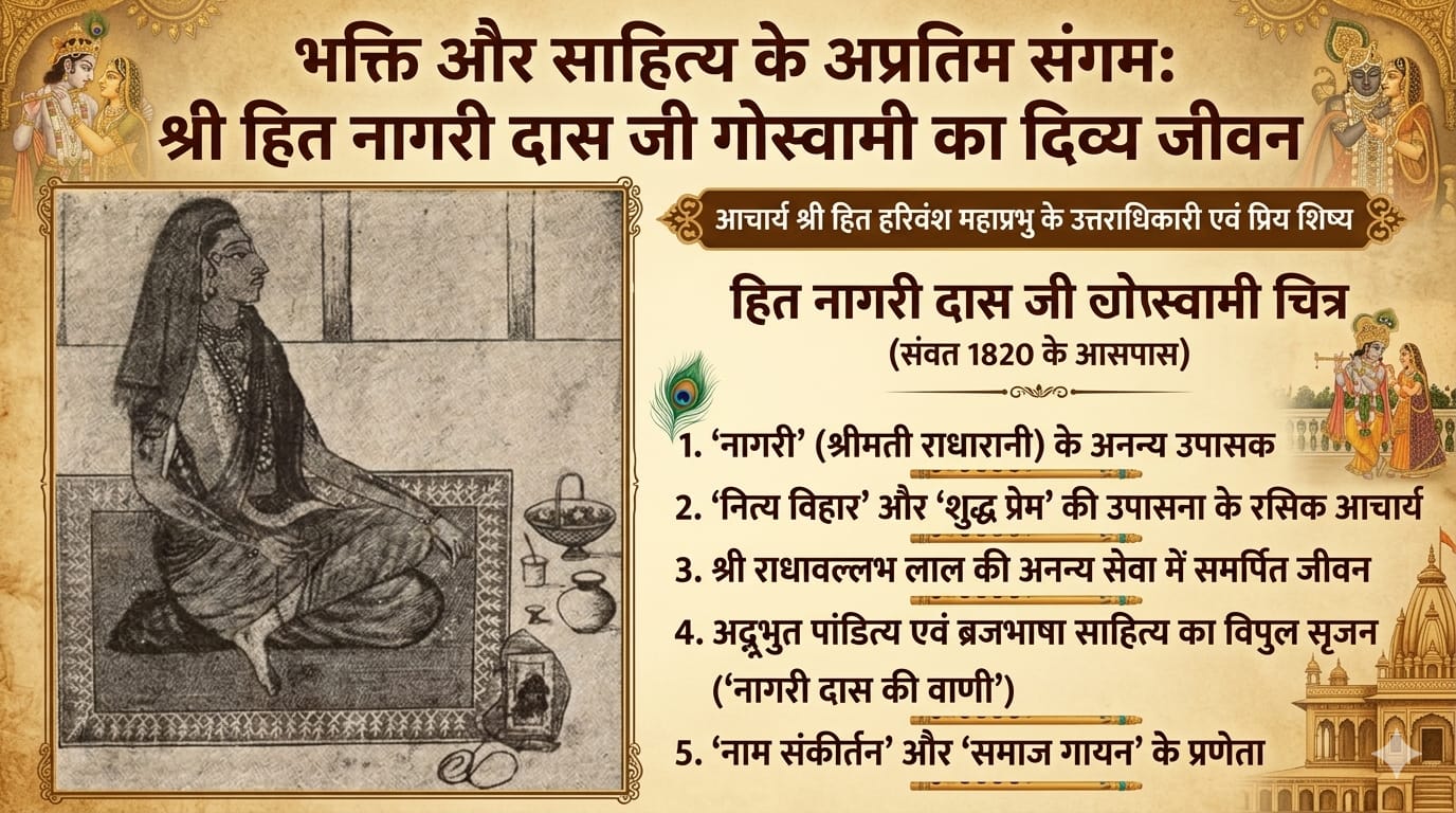 भक्ति और साहित्य के अप्रतिम संगम: श्री हित नागरी दास जी गोस्वामी का दिव्य जीवन