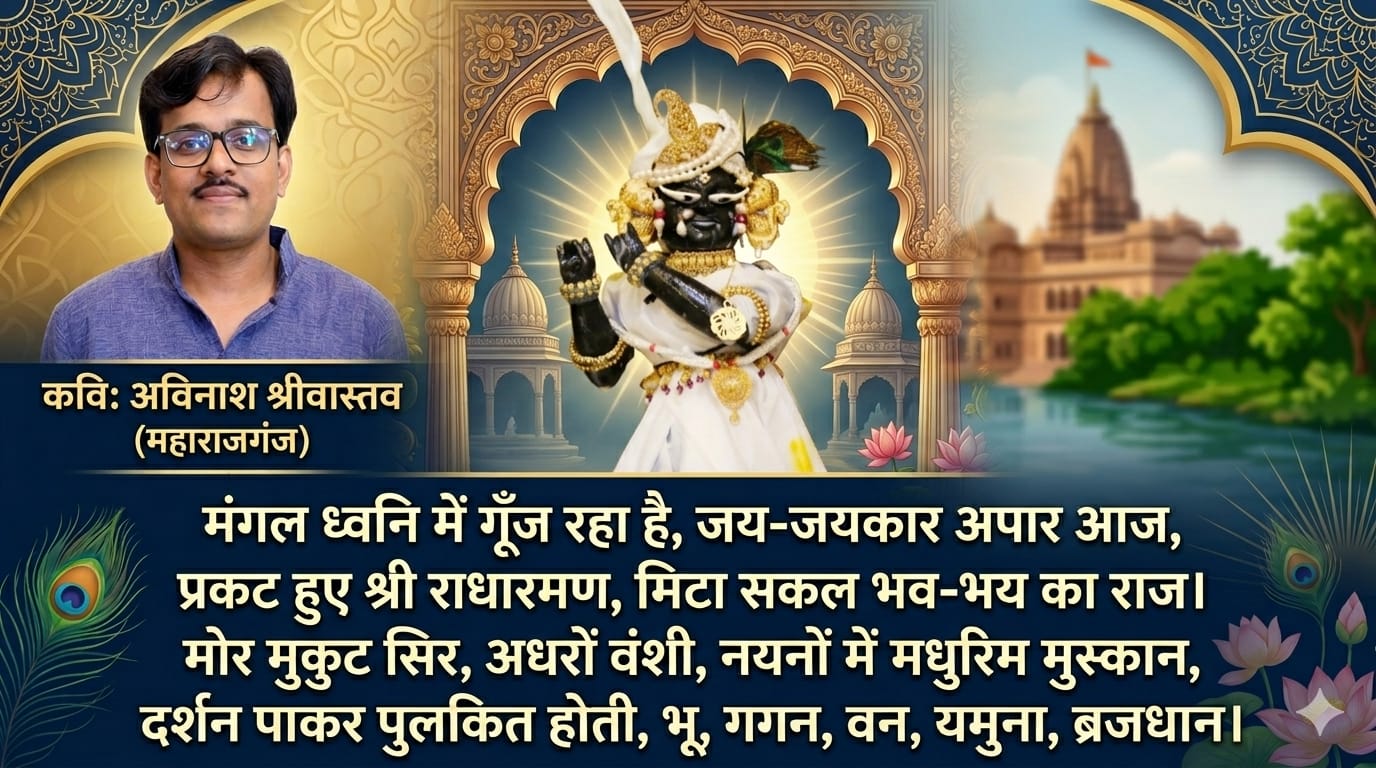 नवोदित भाव : कवि अविनाश श्रीवास्तव के कलम से राधारमण जी के प्रकट उत्सव पर जादुई कविता