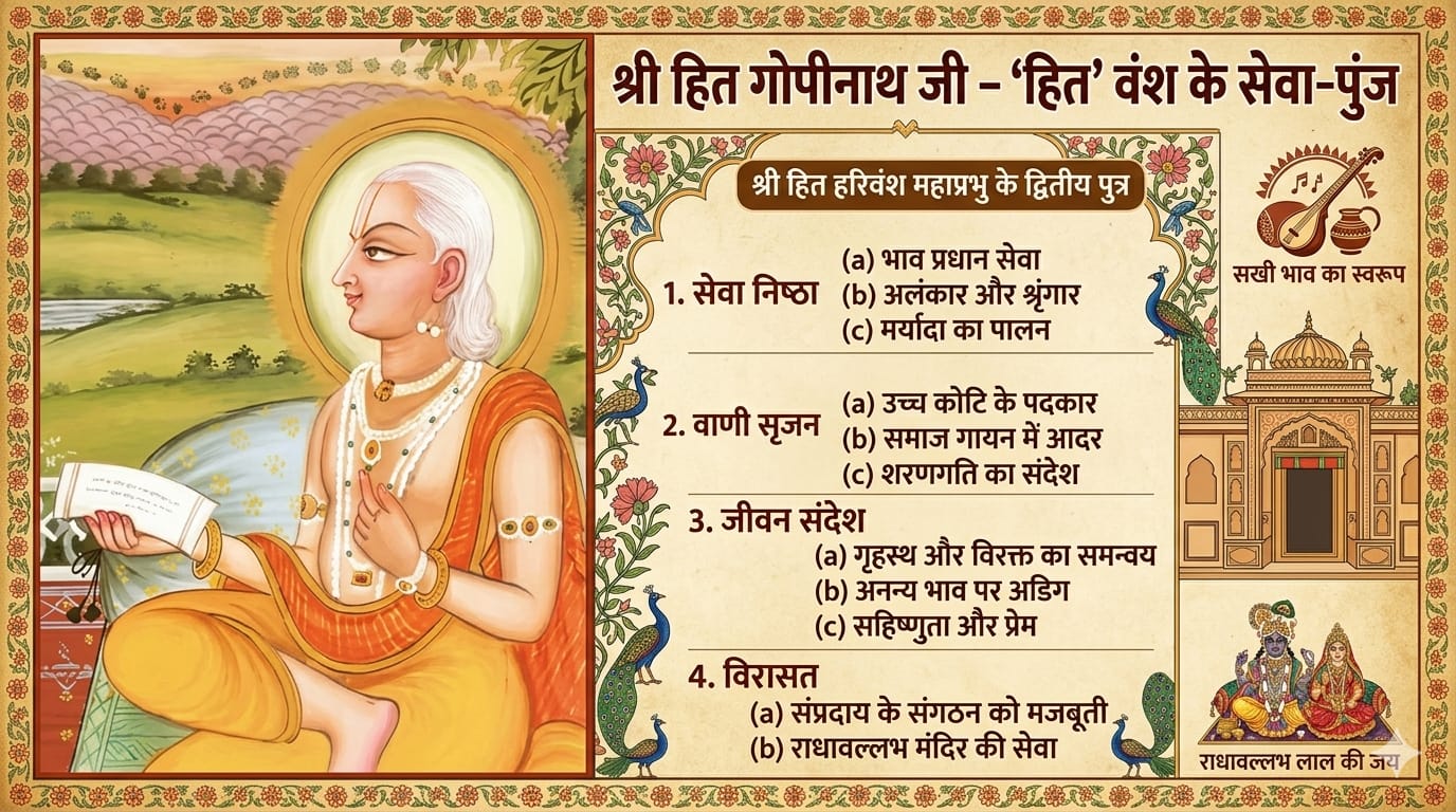 श्री हित गोपीनाथ जी – 'हित' वंश के सेवा-पुंज और अनन्य शरणागति के साक्षात स्वरूप