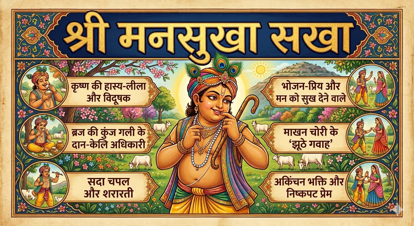 ब्रज के प्राण-सखा श्री मनसुखा: कृष्ण की हास्य-लीला और अनन्य प्रेम का दिव्य दस्तावेज