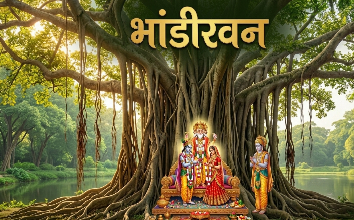 श्री भांडीरवन—ब्रज का वह दिव्य साक्षी जहाँ स्वयं ब्रह्मा जी ने कराया था श्री राधा-कृष्ण का विवाह