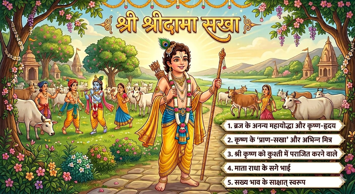 ब्रज के अनन्य महायोद्धा और कृष्ण-हृदय: श्री श्रीदामा सखा की दिव्य गाथा