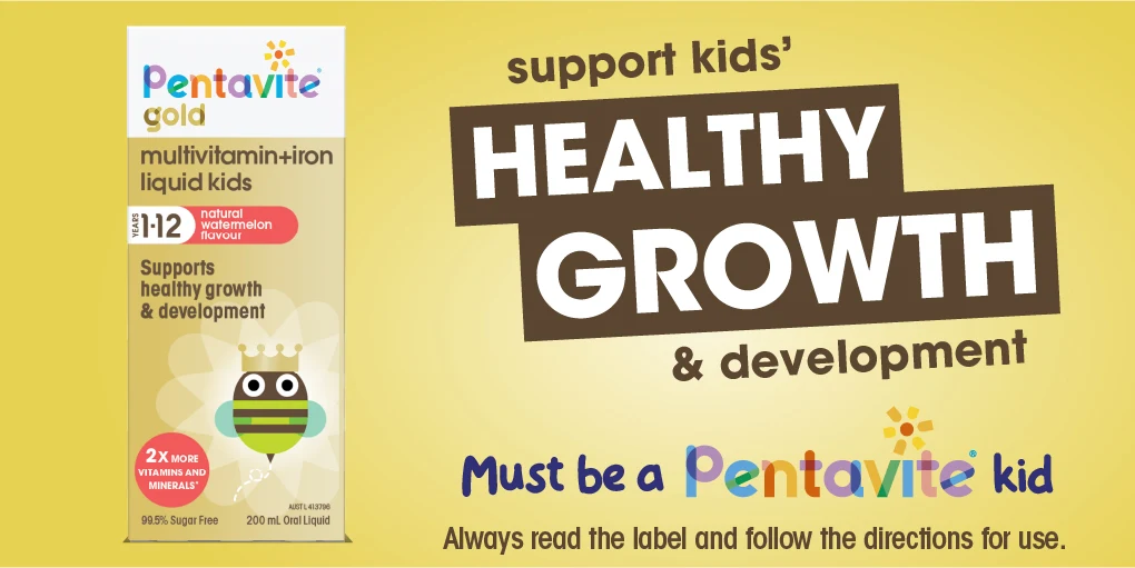 Support kids' healthy growth and development. Must be a Pentavite kid. Always read the label and follow the directions for use.