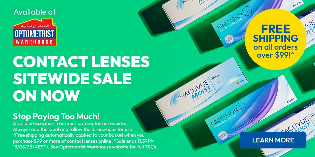 Contact lenses sitewide sale on now at Optometrist Warehouse!