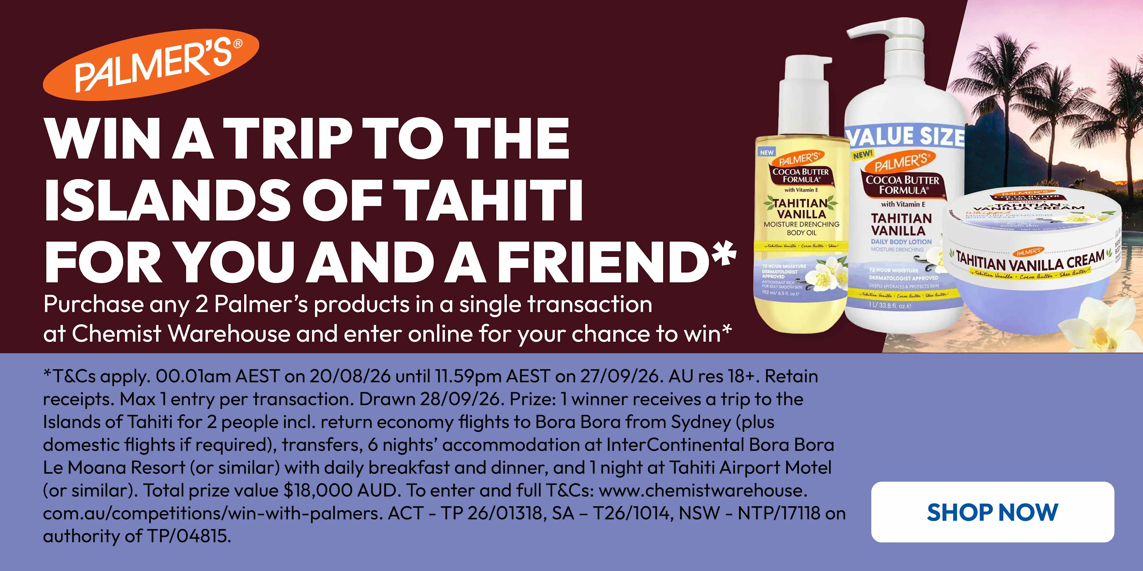 Palmers Win a Trip to Tahiti