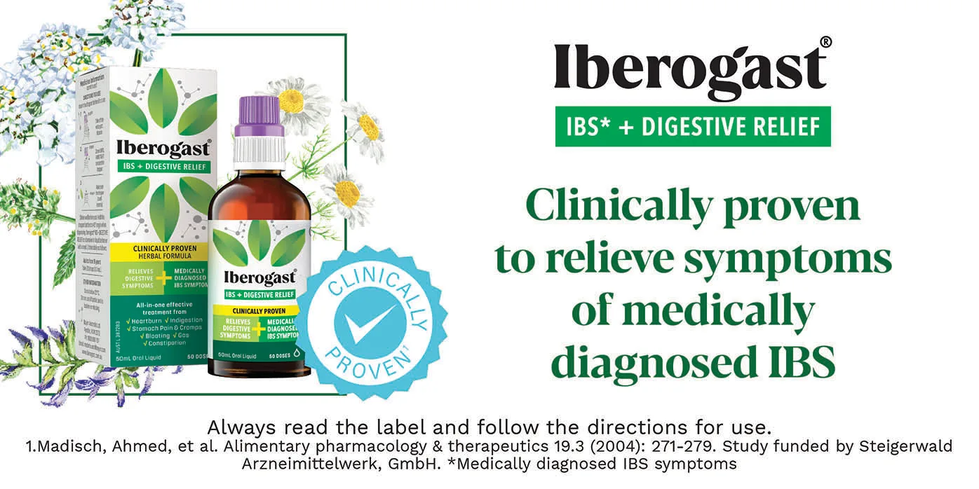 Iberogast BBS and digestive relief. Clinically proven to relieve symptoms of medically diagnosed IBS*