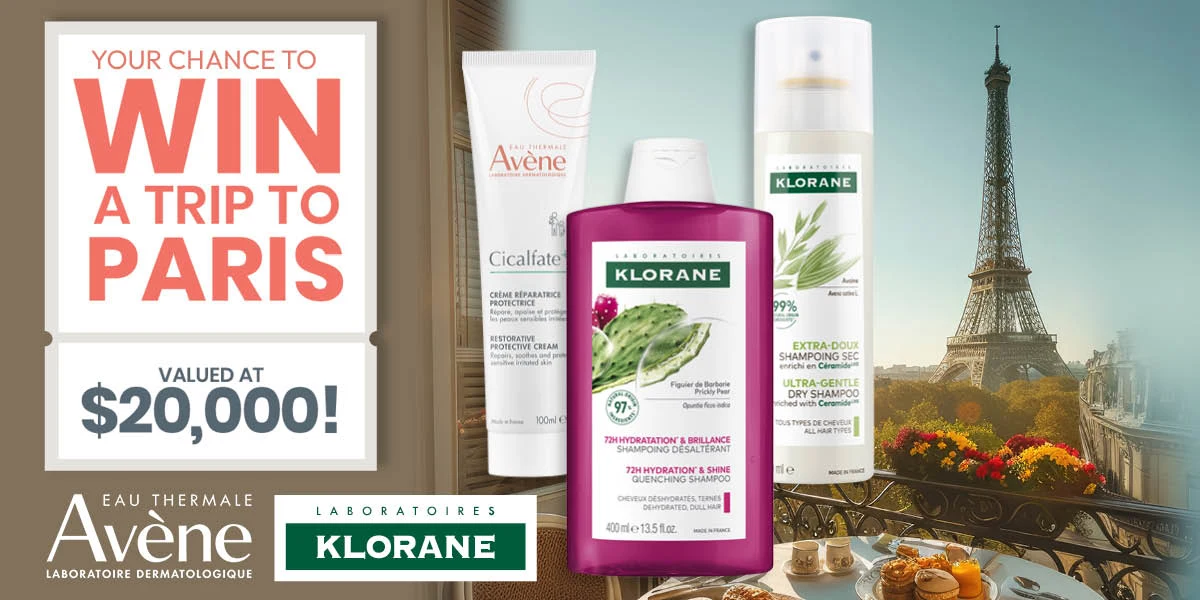 Avene & Klorane competition promotion offering a chance to win a trip to Paris