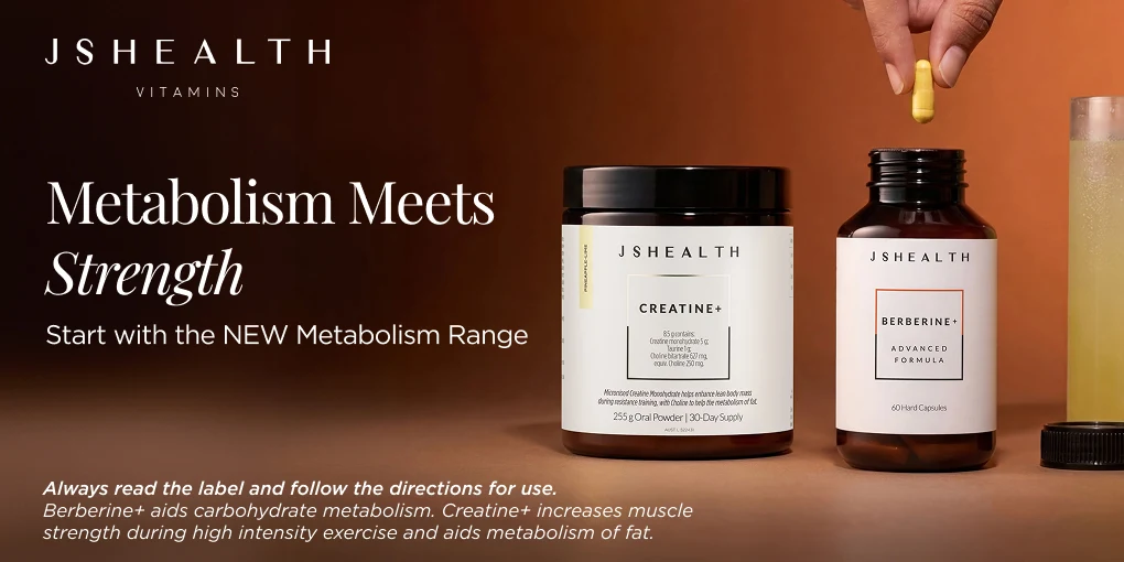 JS Health Vitamins. Hair + Energy supports hair health. Advanced Magnesium + supports muscle relaxation. Always read the label and follow the directions for use.