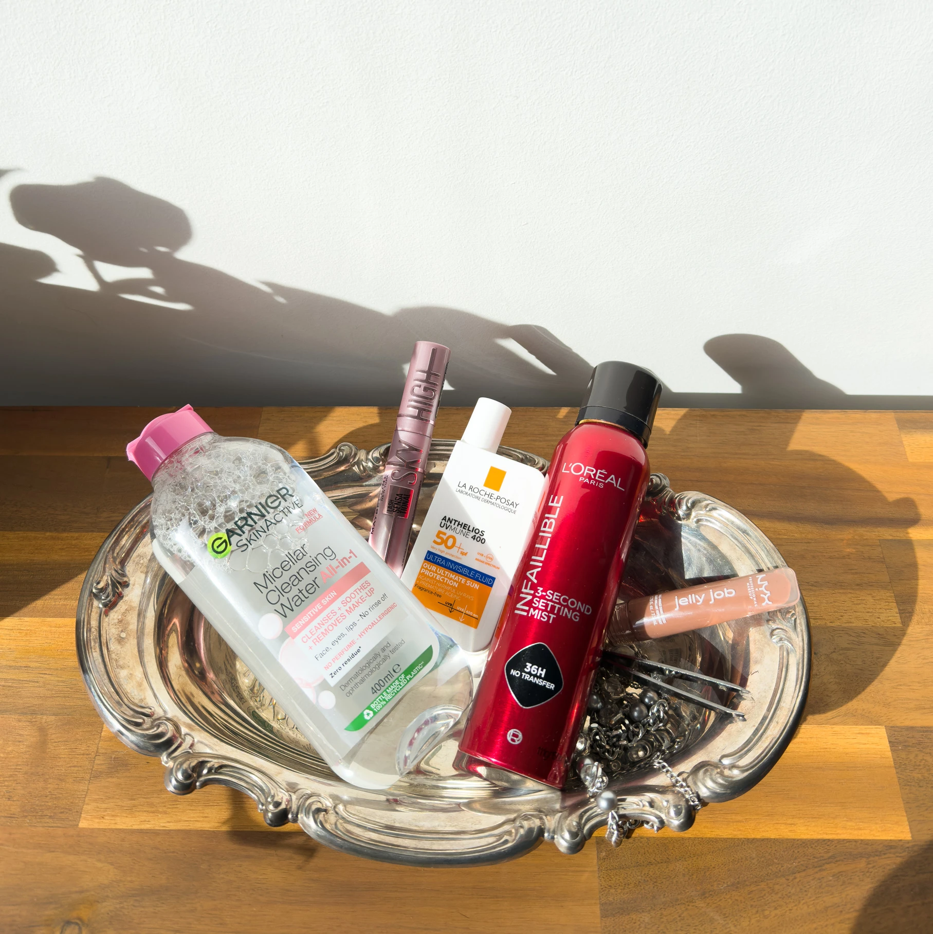 A variety of products from Loreal showing Garnier, La Roche Posay, Redken and Maybelline.