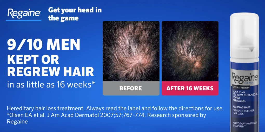 Regaine proven to grow four times more hair*
