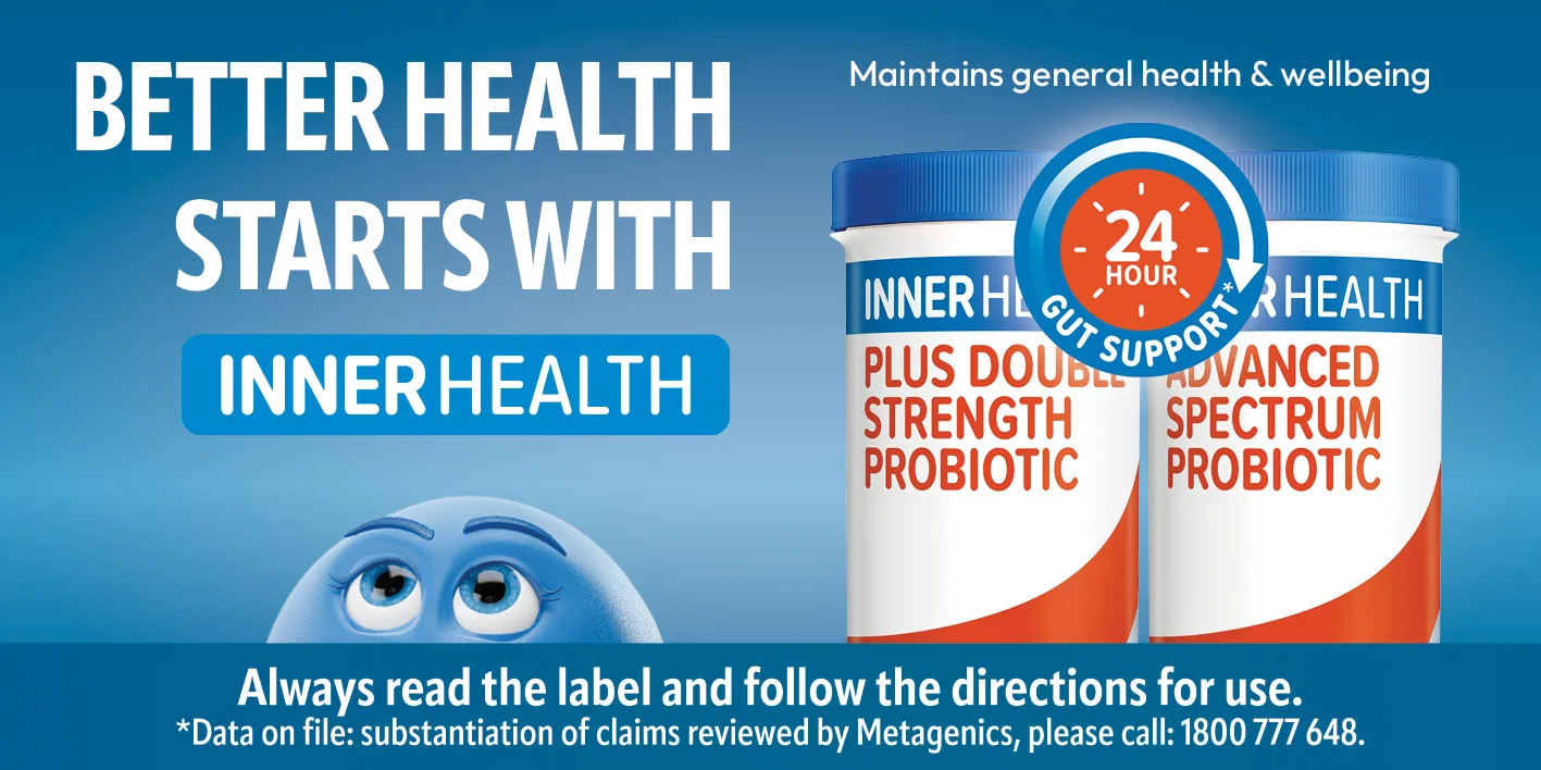 Better health starts with Inner Health. Maintains general health and wellbeing. Always read the label and follow the directions for use.