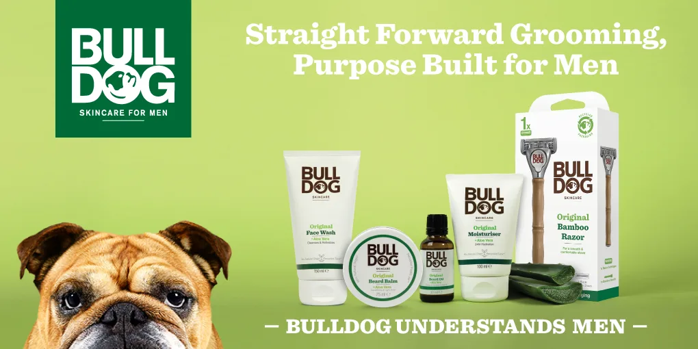 Bulldog skincare for men. Straight forward grooming purpose built for men. Bulldog understands men. 