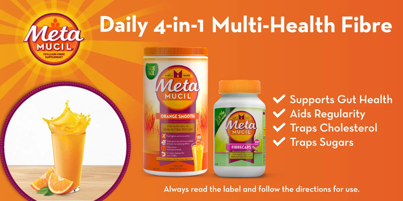 Daily 4 in 1 multi-health fibre.Supports gut health. Aid regularity. Traps cholesterol. Traps sugars. Always read the label and follow the directions for use.