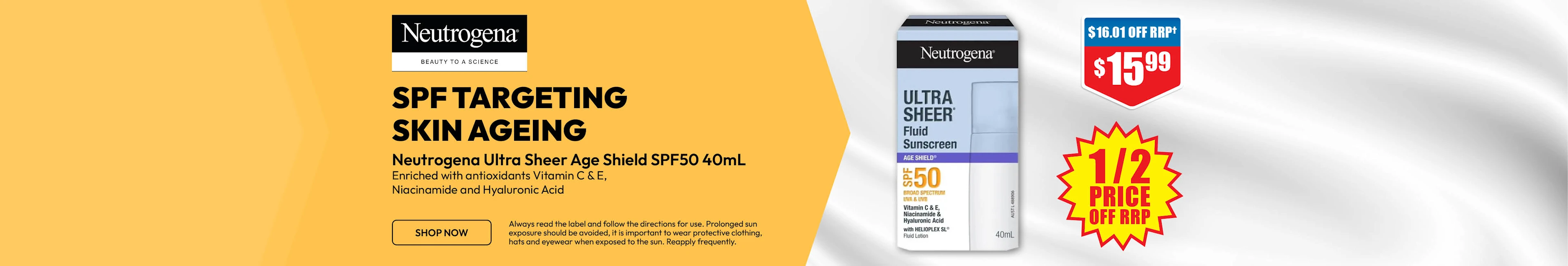 Neutrogena Ultra Sheer Age Shield SPF50