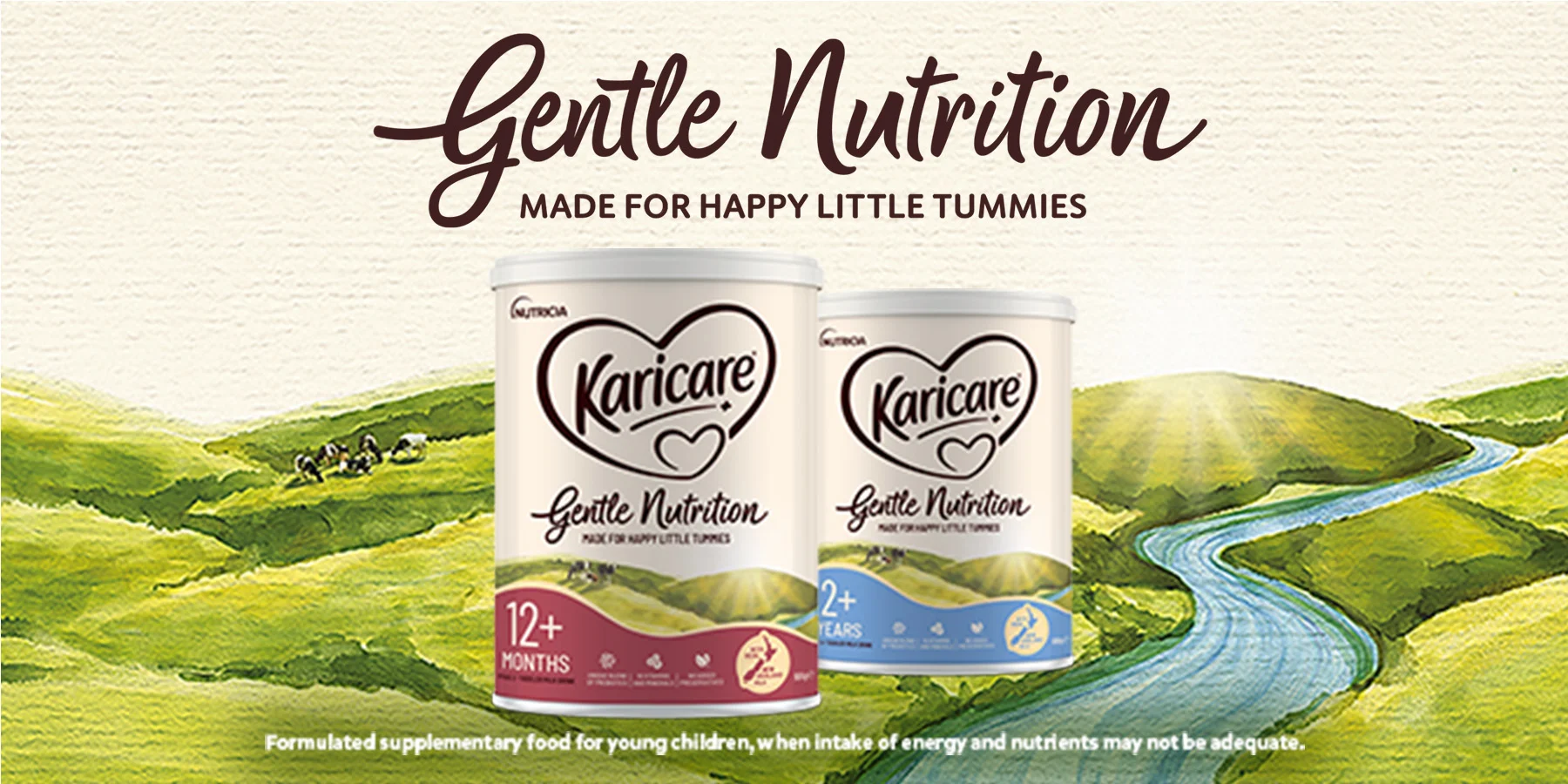 Gentle nutrition made for happy little tummies. Formulated supplementary food for young children, when intake of energy and nutrition man not be adequate.