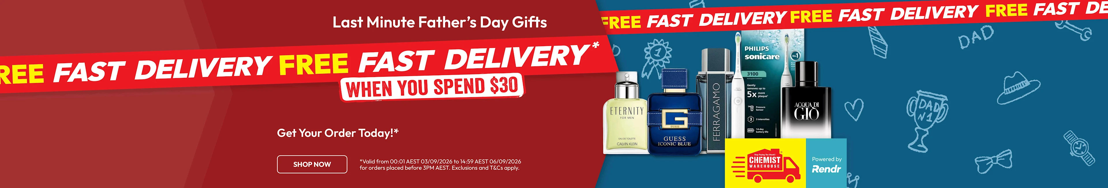 Free Fast Delivery when you spend $30