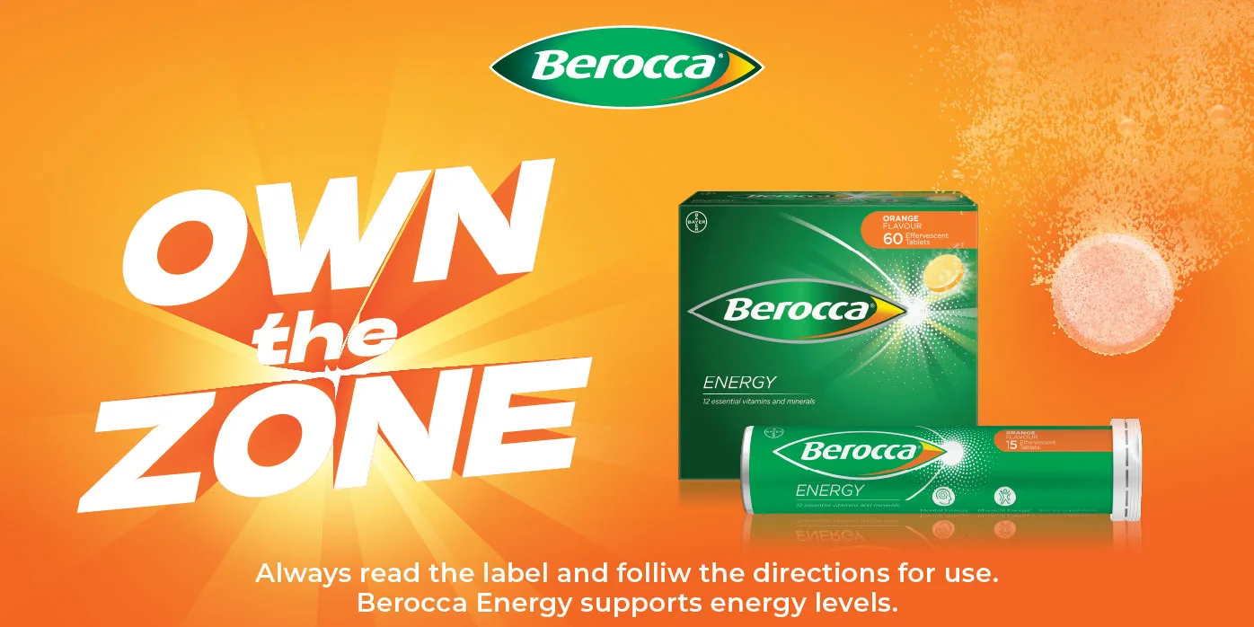 Own the zone. Always read the label and follow the directions for use. Berocca energy supports energy levels