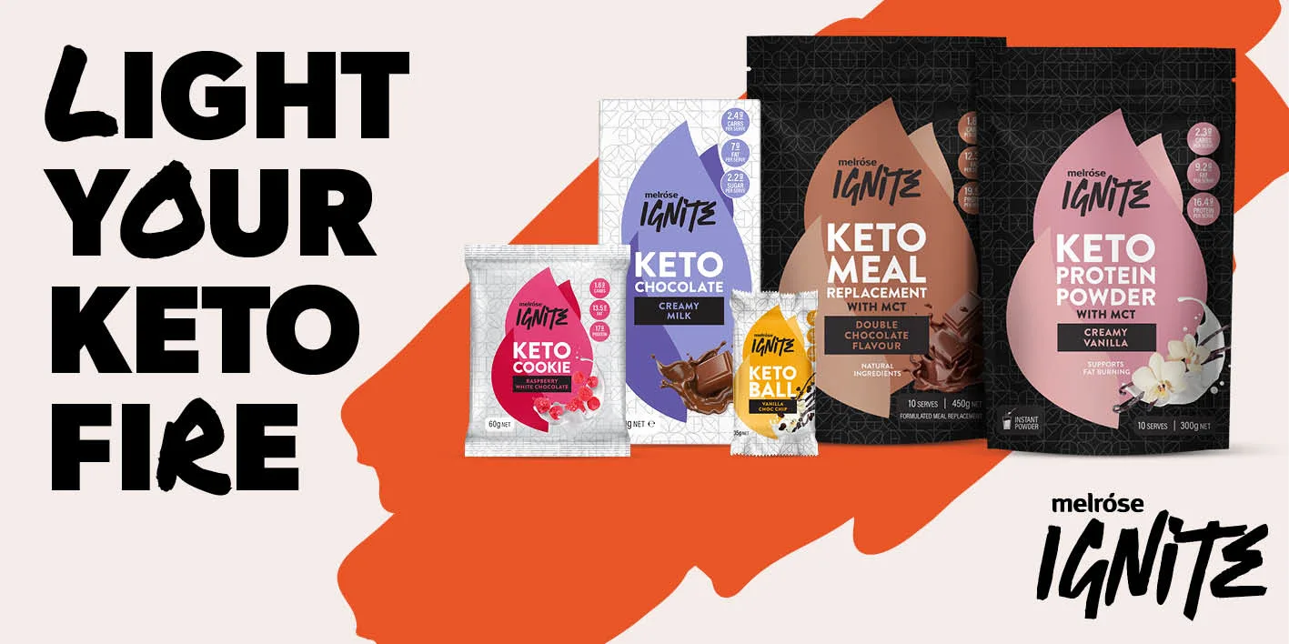 Light your keto fire featuring Melrose ignite products