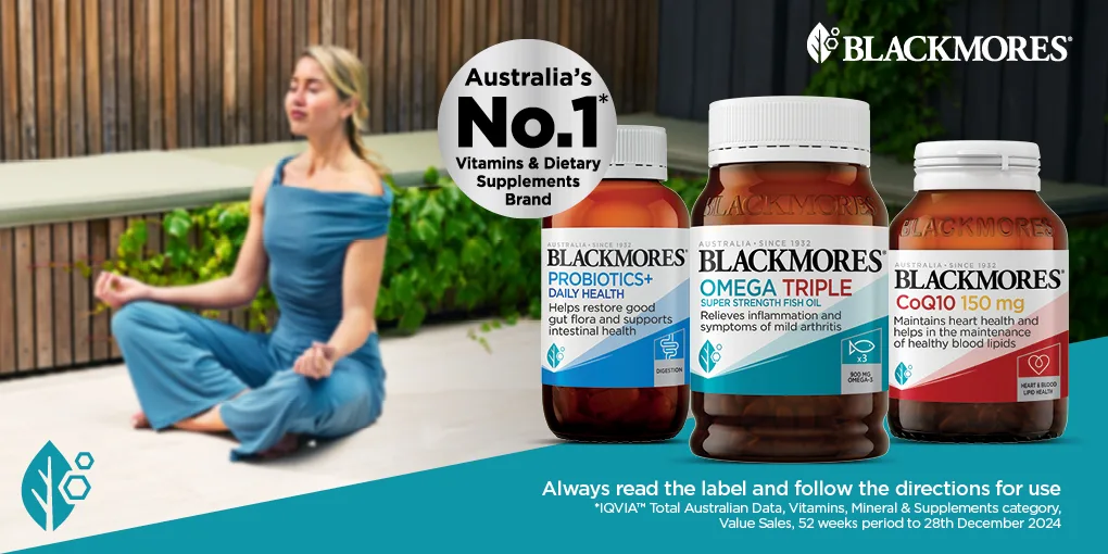 Blackmores Australia's no.1 Vitamins and dietary supplements brands *. Always read the label and follow the directions for use.