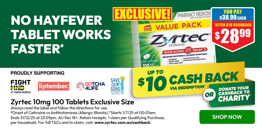 Zyrtec No Hayfever tablet works faster