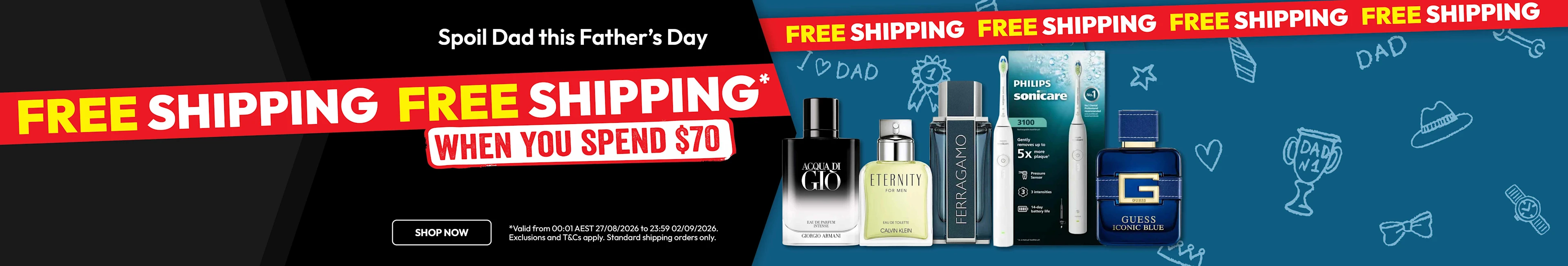 Free Shipping when you spend $70 online