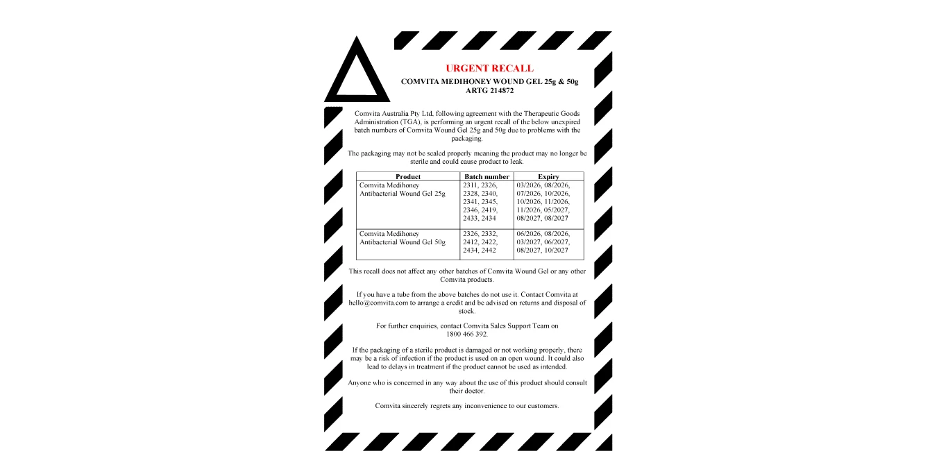 Product recall notice